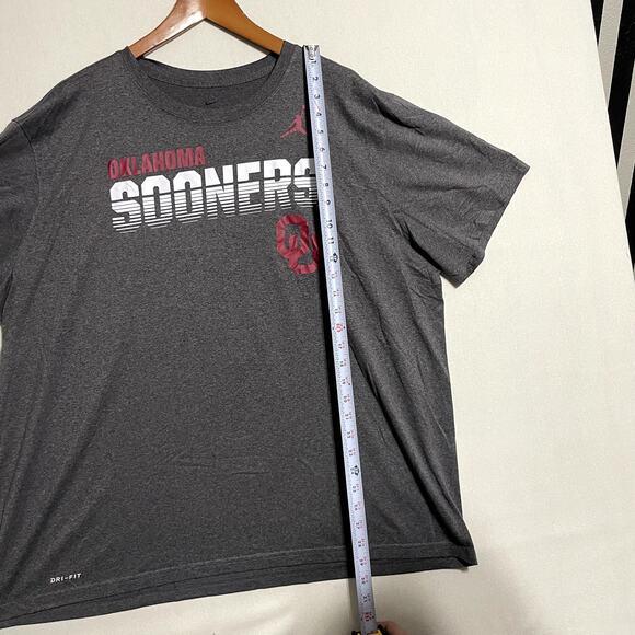 Nike Jordan Oklahoma Sooners Dri-FIT T-Shirt Gray Performance Tee - Size 2XL - Picture 4 of 6